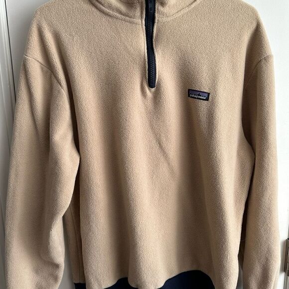 Tan and Blue Quarter Zip Pullover, Size Small, Patagonia - Picture 2 of 9